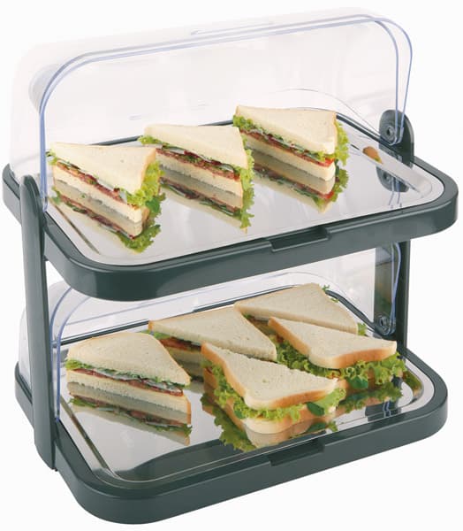 Aps Buffet-Vitrine Doppeldecker, Schwarz