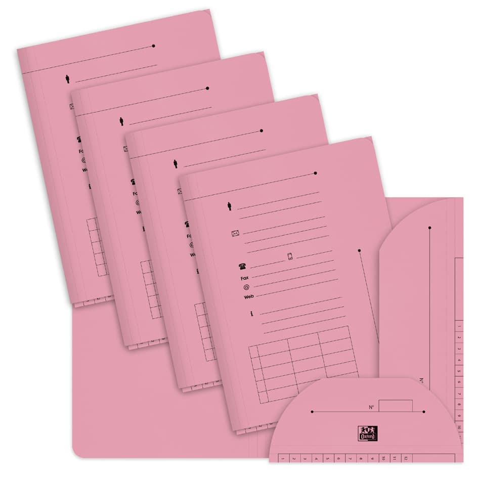 Oxford Aktenmappe Pastel, Farbe: Rosa, 240 G/Qm
