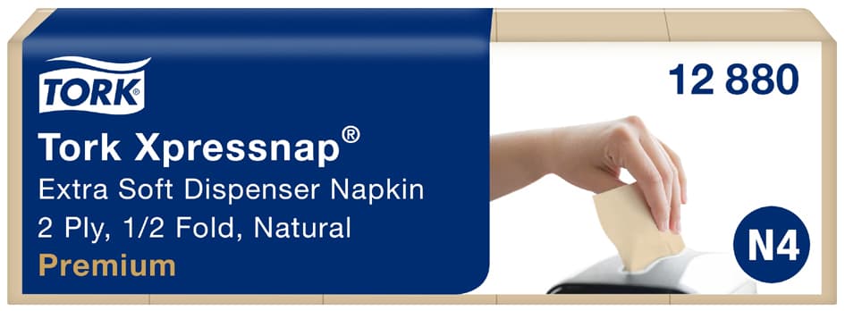 Tork Xpressnap Spender-Servietten, 213 X 165 Mm, Naturweiß