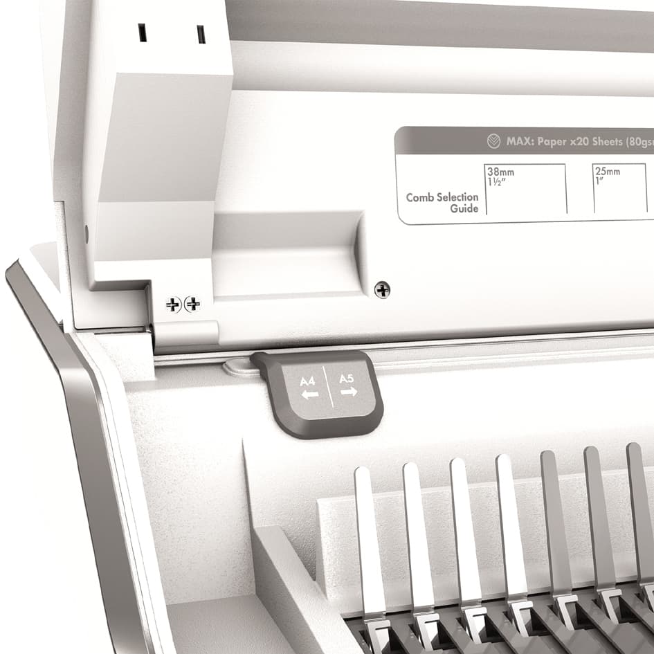 Fellowes 3-In-1-Multifunktions-Bindegerät Lyra, Weiß/Silber
