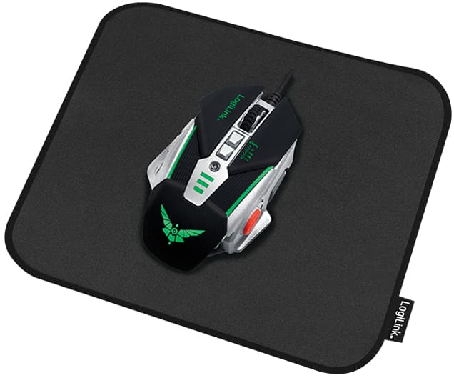 Logilink Gaming Maus Pad, Vernähte Kanten, Größe L, Schwarz