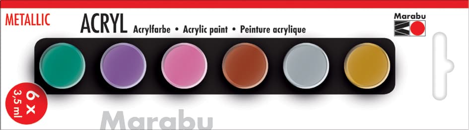Marabu Acrylfarben-Set , Metallic, , 6 X 3,5 Ml
