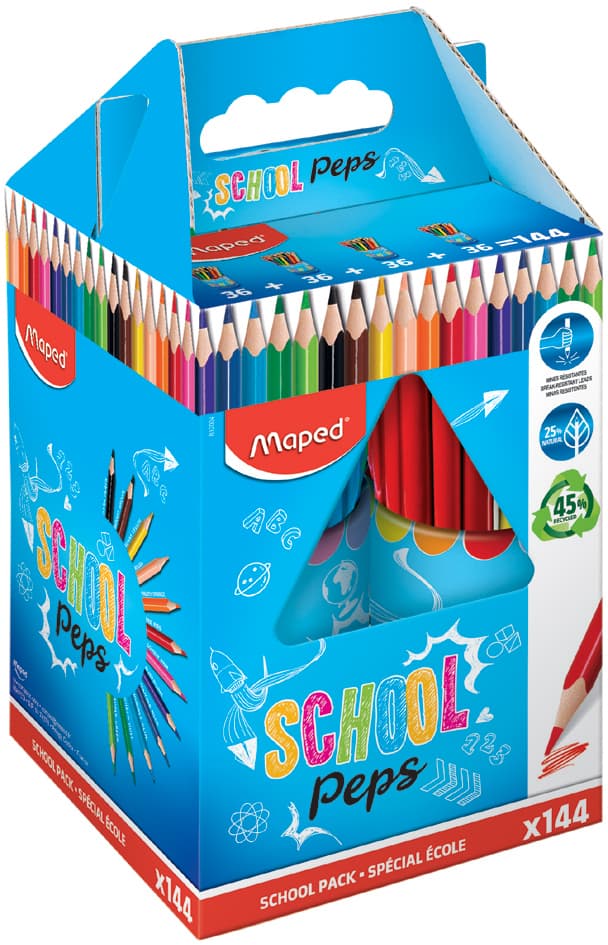 Maped Dreikant-Buntstift Color, Peps, 144er Schulpaket