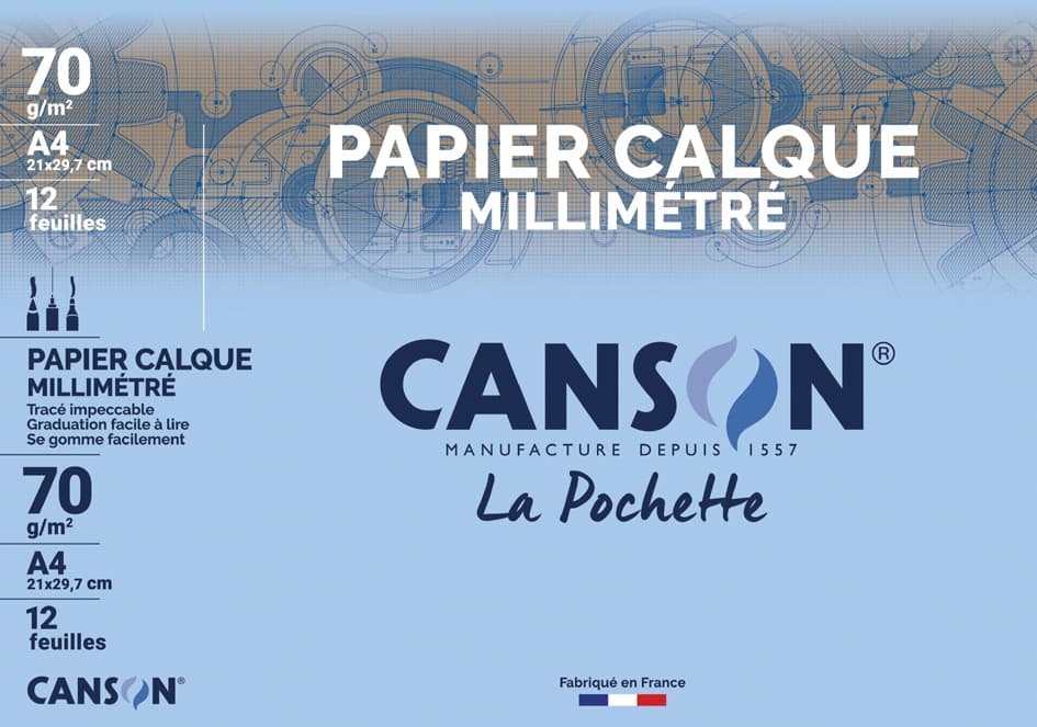 Canson Millimeter-Transparentpapier, Din A4, 70 G/Qm