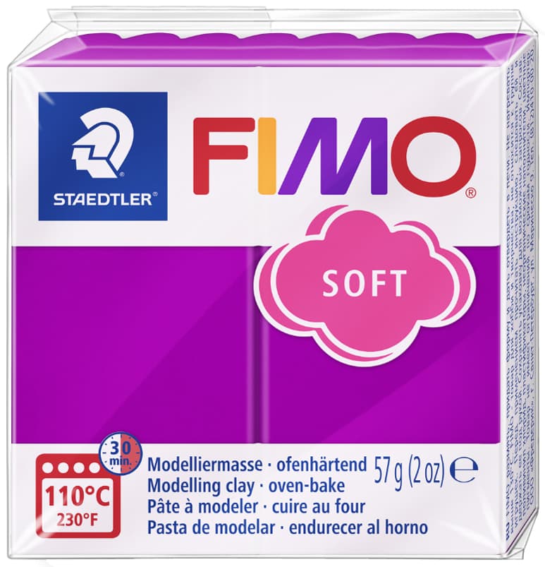 Fimo Soft Modelliermasse, Ofenhärtend, Purpur, 57 G