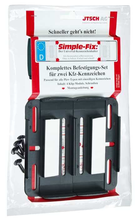 Iwh Kennzeichenhalter Simple-Fix, Schwarz