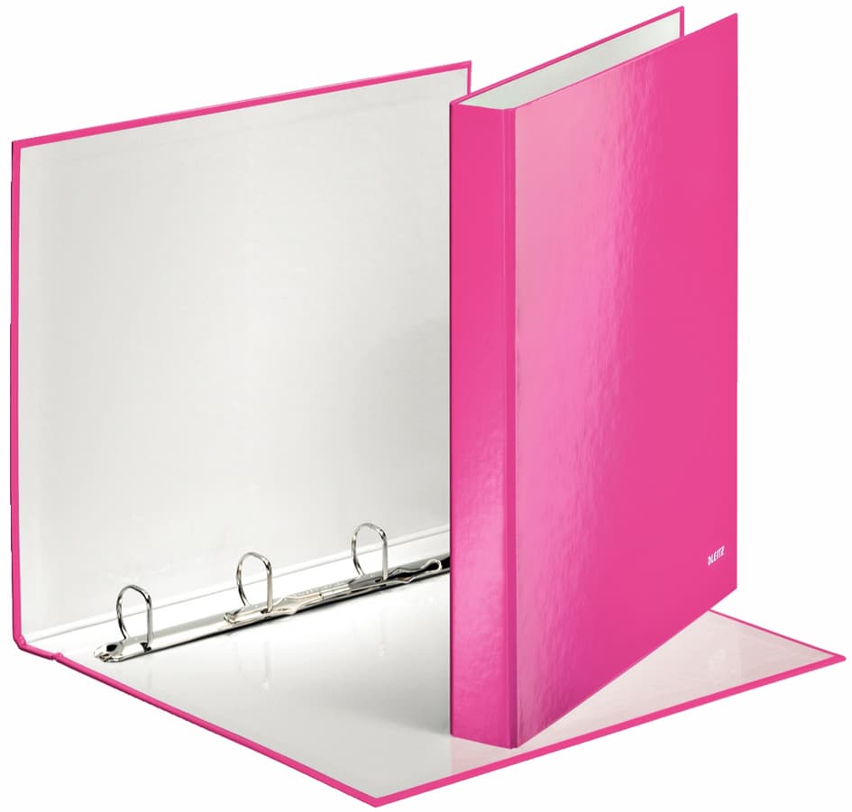 Leitz Ringbuch Wow, Din A4, Hartpappe, Pink