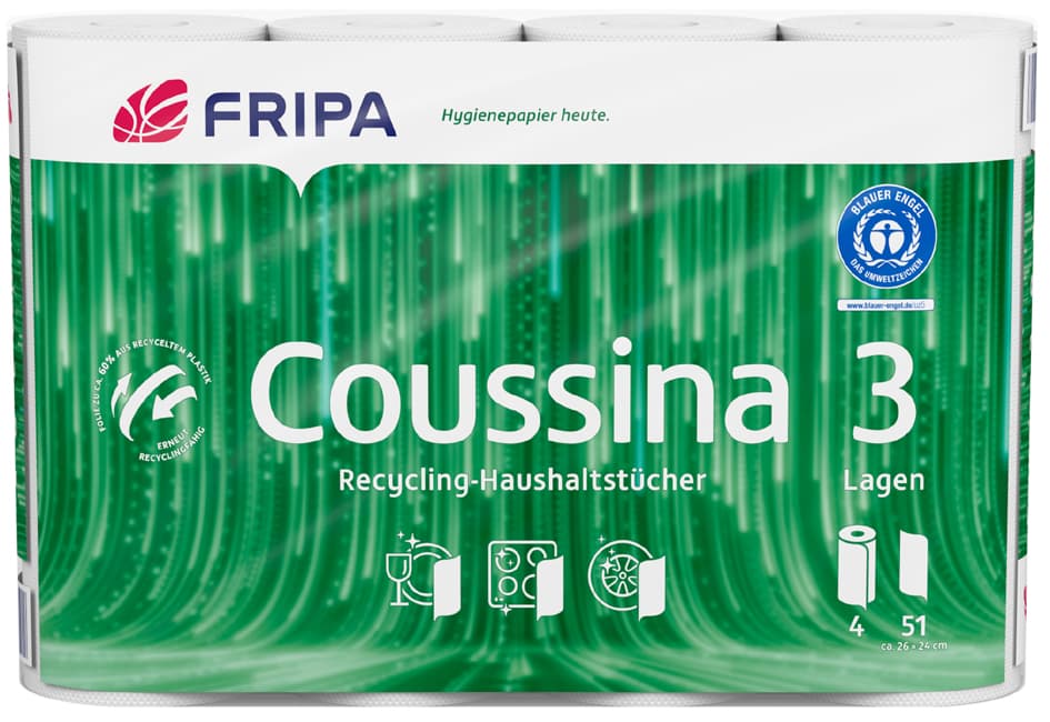 Fripa Küchenrolle Coussina, 3-Lagig, Weiß