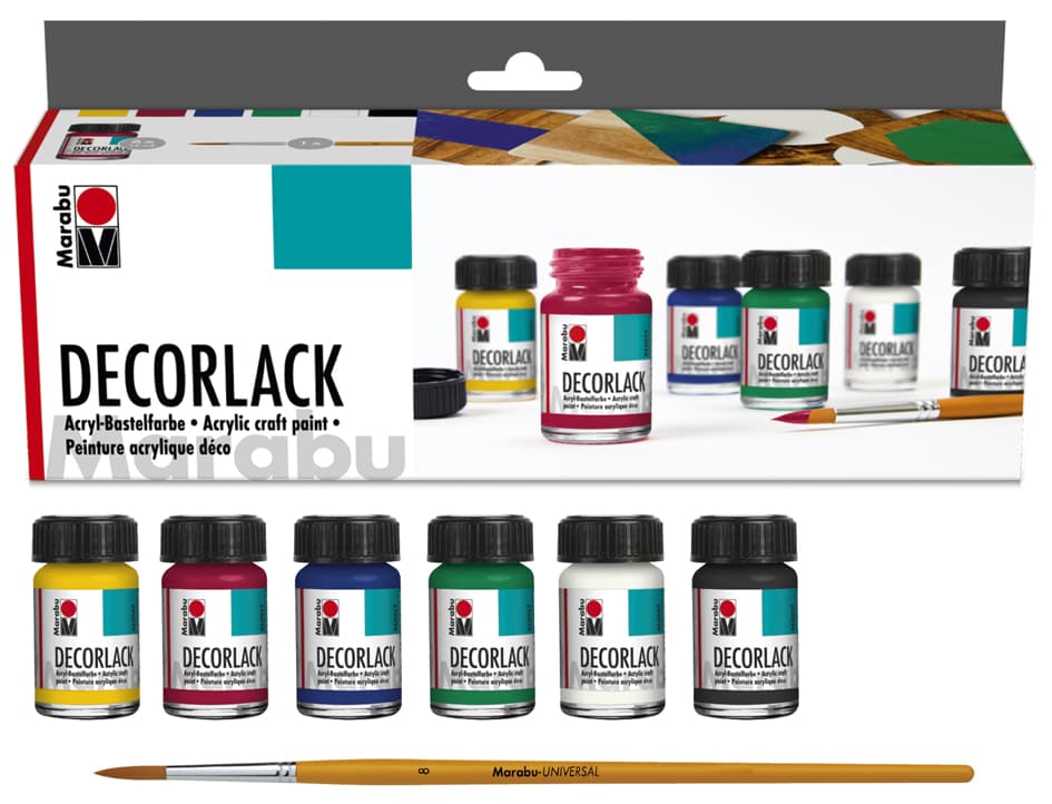 Marabu Acryllack Decorlack, Starter-Set, 6 X 15 Ml