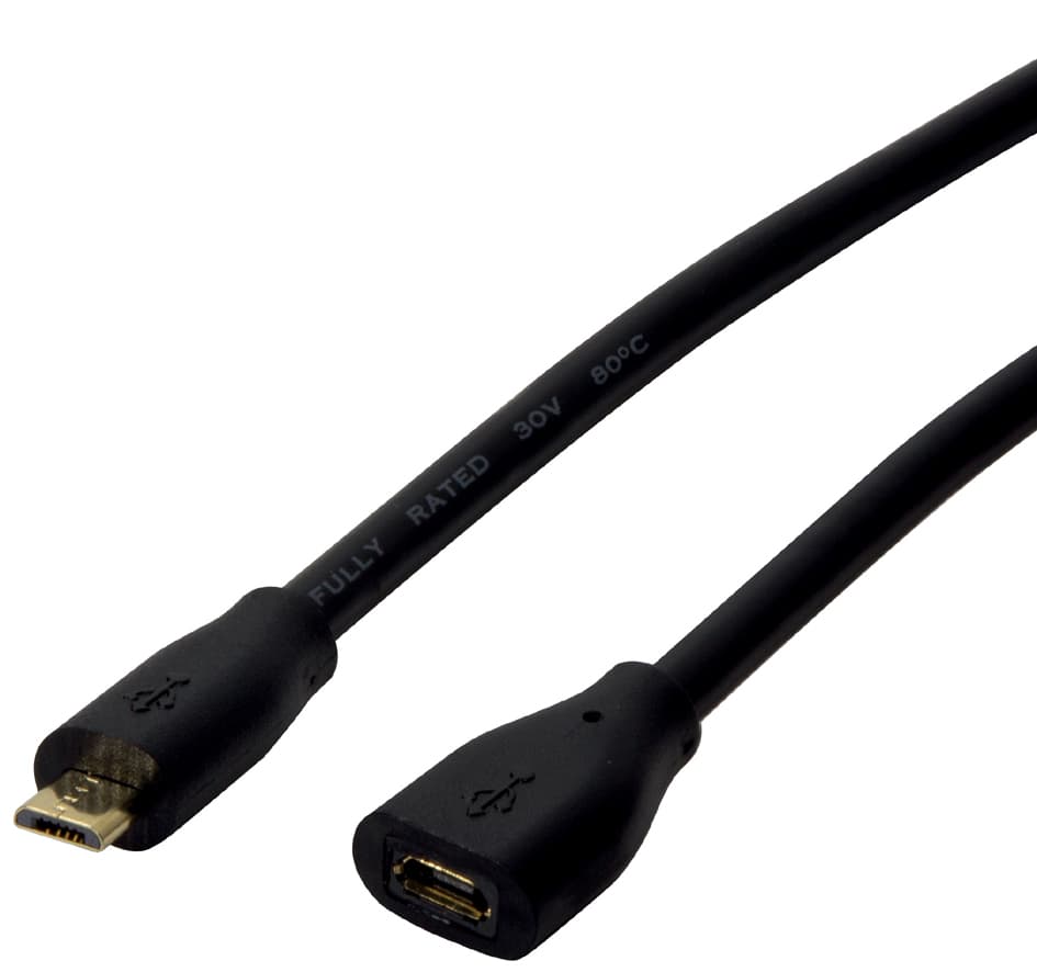 Logilink Micro Usb 2.0 Verlängerungskabel, 2,0 M, Schwarz
