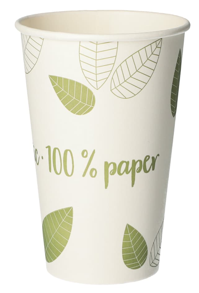 Papstar Papp-Trinkbecher , Pure,  Zero, 0,3 L, Beige/Grün