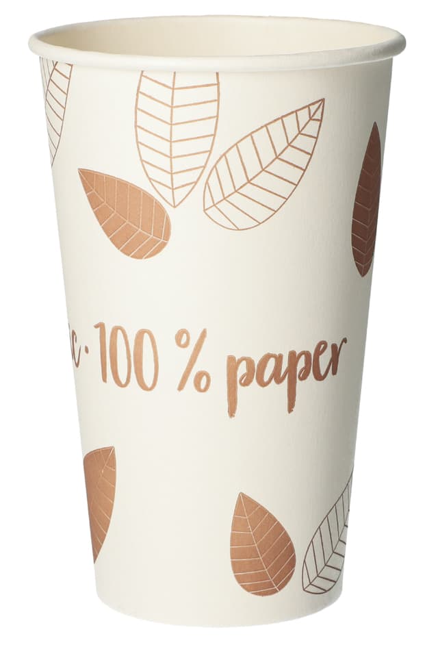 Papstar Papp-Trinkbecher , Pure, Zero, 0,4 L, Beige/Braun