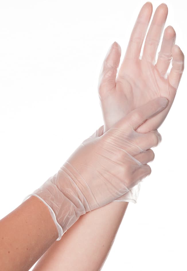Hygostar Vinyl-Handschuh Classic, S, Weiß, Gepudert