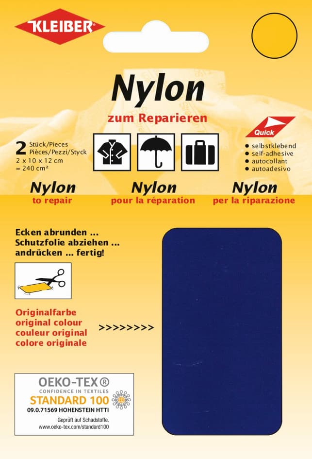 Kleiber Nylon-Flicken, Selbstklebend, Dunkelblau