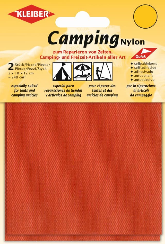 Kleiber Camping-Flicken, Nylon, Selbstklebend, Orange