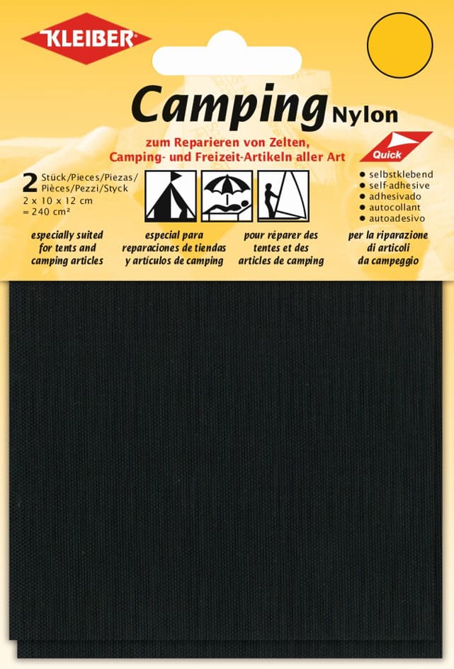 Kleiber Camping-Flicken, Nylon, Selbstklebend, Schwarz