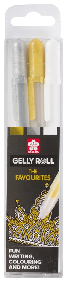 Sakura Gel-Tintenroller Gelly Roll , Gold - Silber - Weiß,