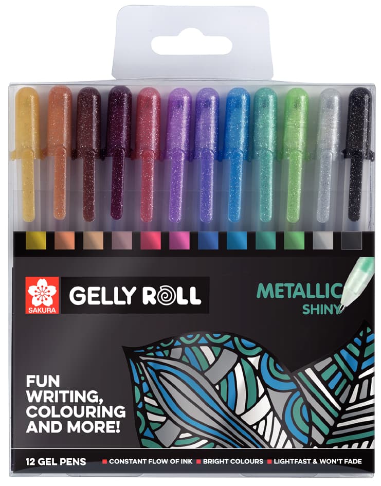 Sakura Gel-Tintenroller Gelly Roll Metallic, 12er Etui