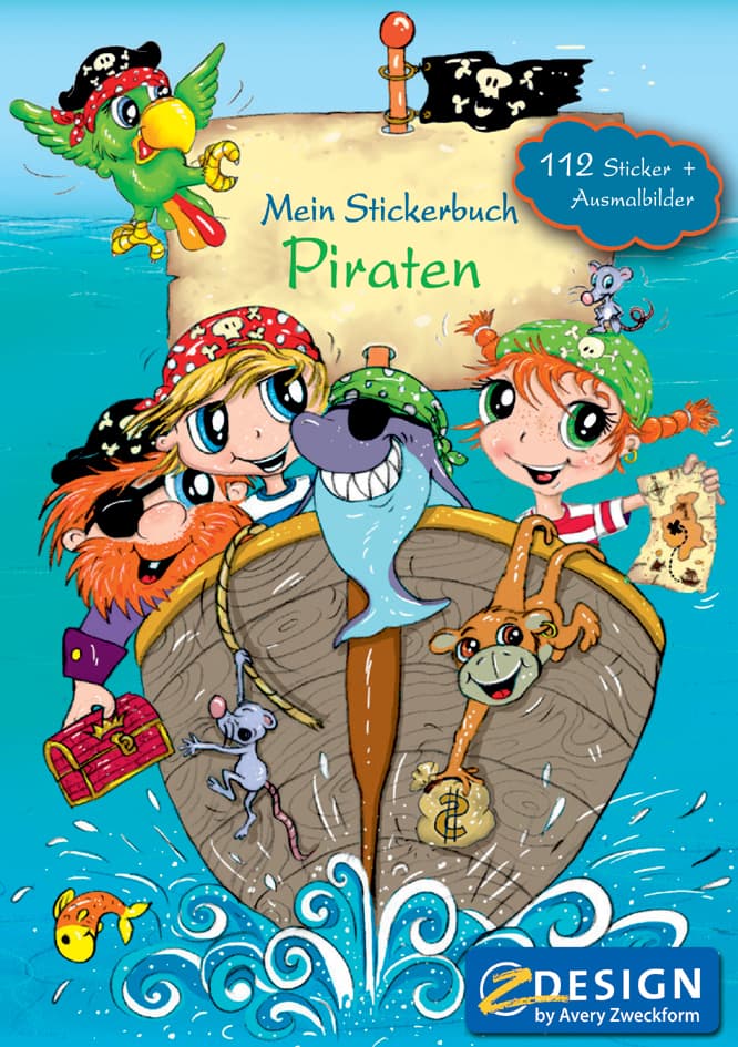 Avery Zweckform Stickerspielbuch, Din A5, Pirat