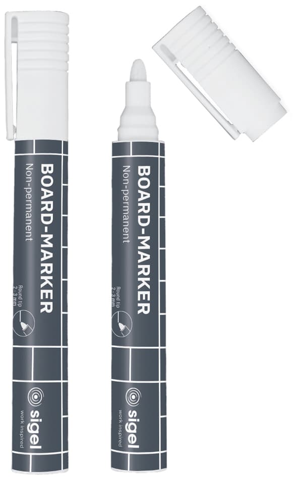 Sigel Universal-Marker, Rundspitze: 2 - 3 Mm, Weiß