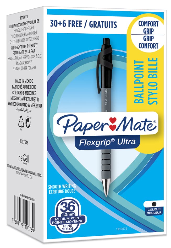Paper:Mate Druckkugelschreiber Flexgrip Ultra, Schwarz