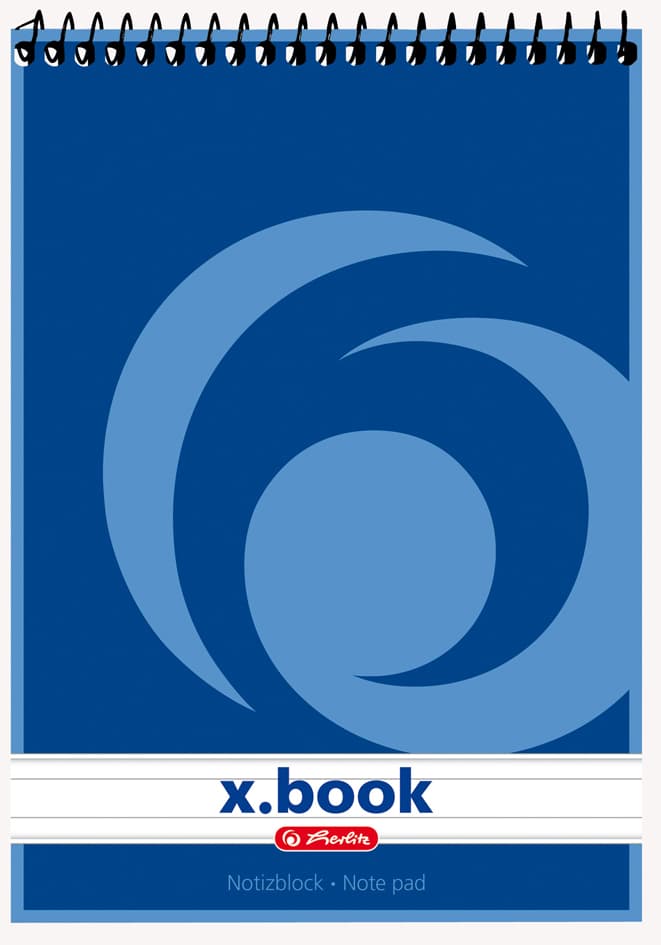 Herlitz Spiralnotizblock X.Book, Din A7, 50 Blatt, Liniert