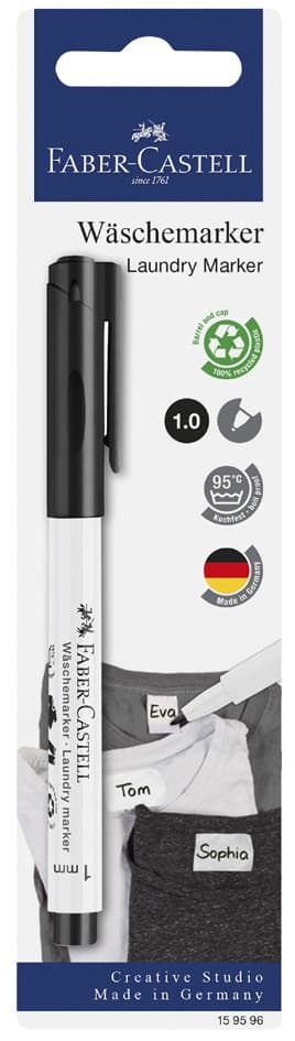 Faber-Castell Wäschemarker, Schwarz, Auf Blisterkarte