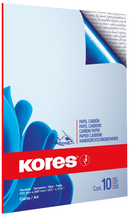 Kores Durchschreibepapier, Din A4, Blau, 10 Blatt