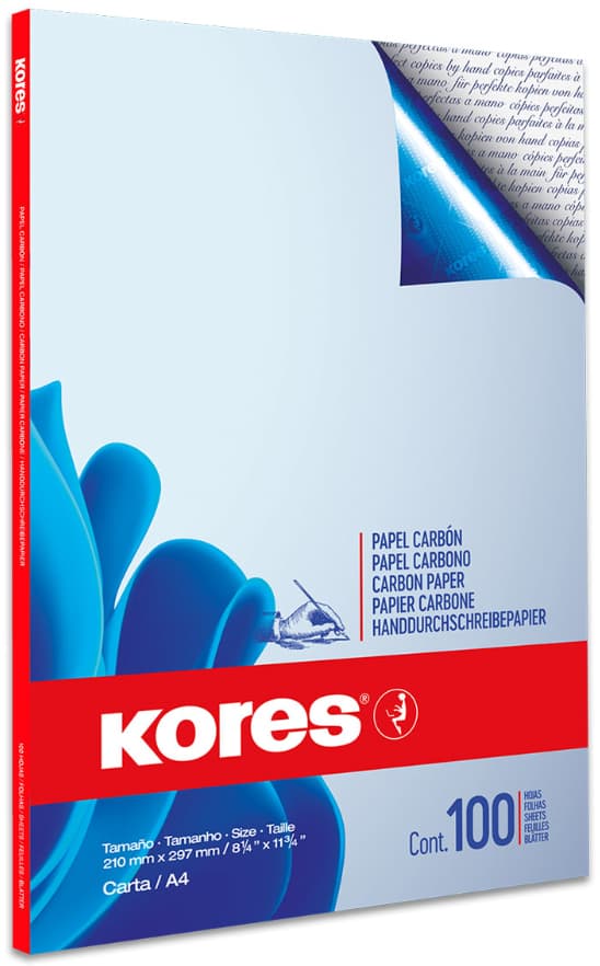 Kores Durchschreibepapier, Din A4, Blau, 100 Blatt