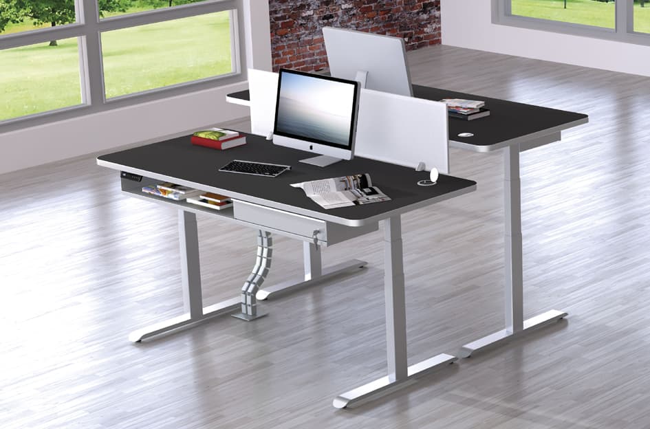 Kerkmann Sitz-Steh-Schreibtisch Move 4 Premium, Lichtgrau