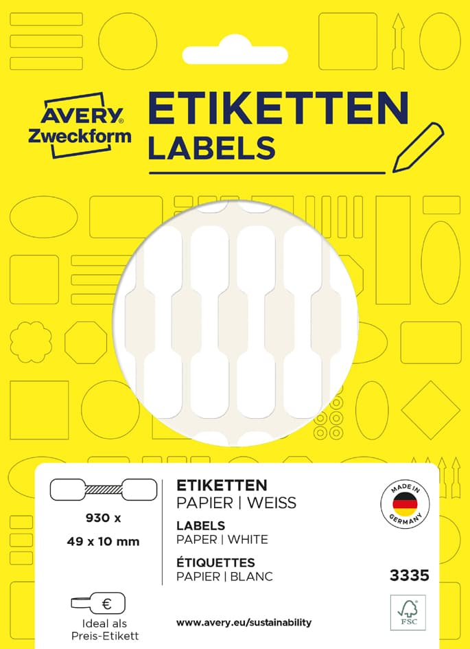 Avery Zweckform Hanteletiketten, Maße: (B)49 X (H)10 Mm