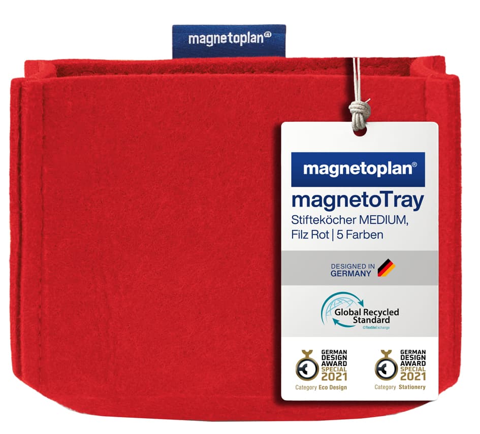 Magnetoplan Stifteköcher Magnetotray, Medium, Rot