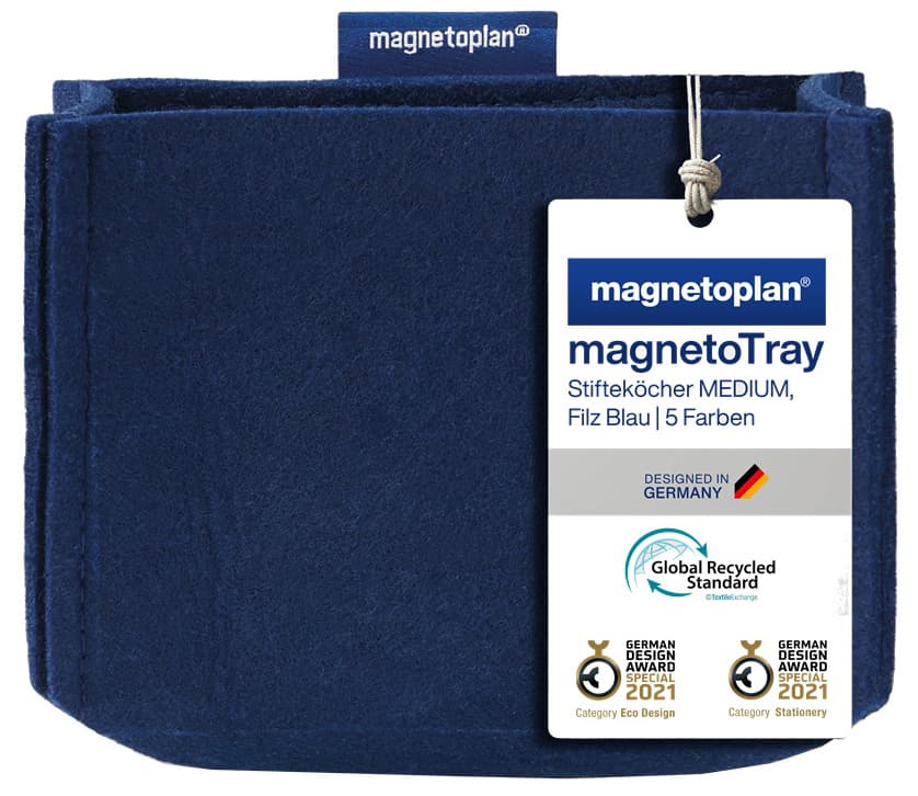Magnetoplan Stifteköcher Magnetotray, Medium, Blau