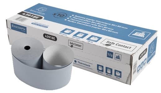 Exacompta Thermorollen Safecontact, 80 Mm X 44 M, Grau-Blau