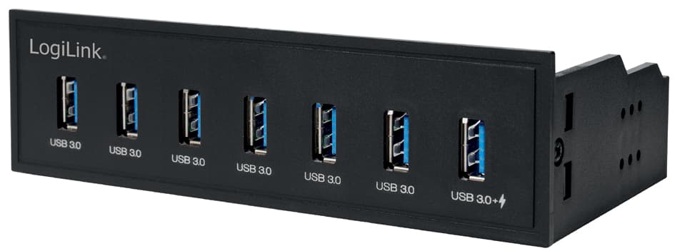 Logilink 5,25, Usb 3.0 Hub Mit Schnellladeport, 7-Port