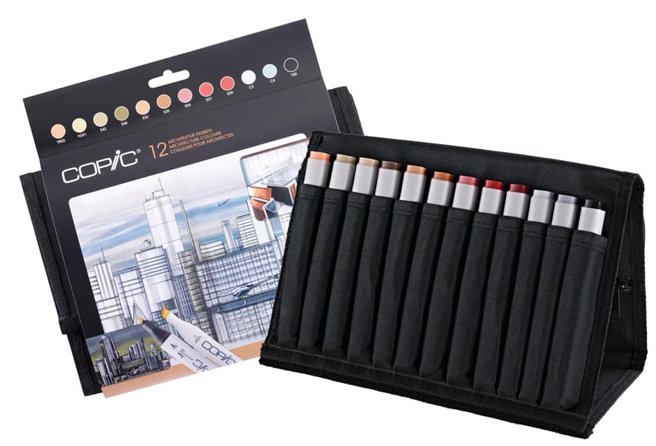 Copic Marker Classic, 24er Wallet Mit 12 Architekturfarben