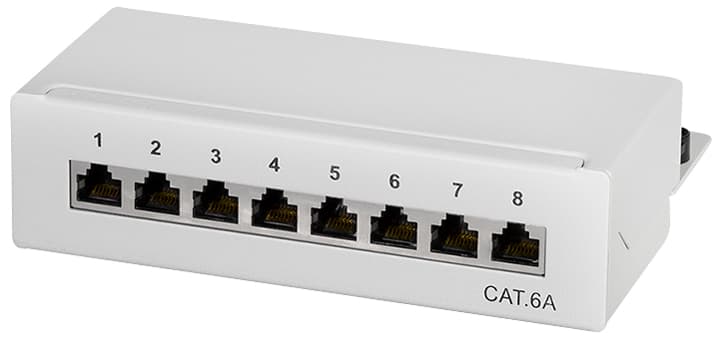 Logilink Desktop Patch Panel Kat. 6a, 8-Ports, Lichtgrau