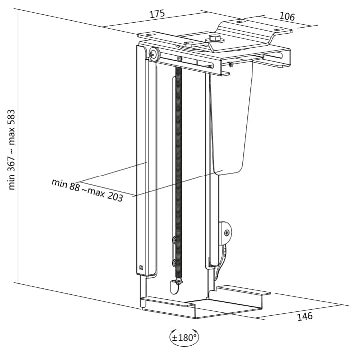 Logilink Pc-Halter, Aus Metall, Drehbar, Schnellverschluss