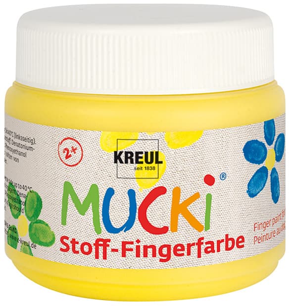Kreul Stoff-Fingerfarbe , Mucki, , Schwarz, 150 Ml