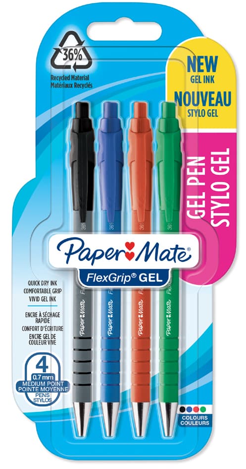 Paper:Mate Gelschreiber Flexgrip Gel, 4er Blister, Sortiert