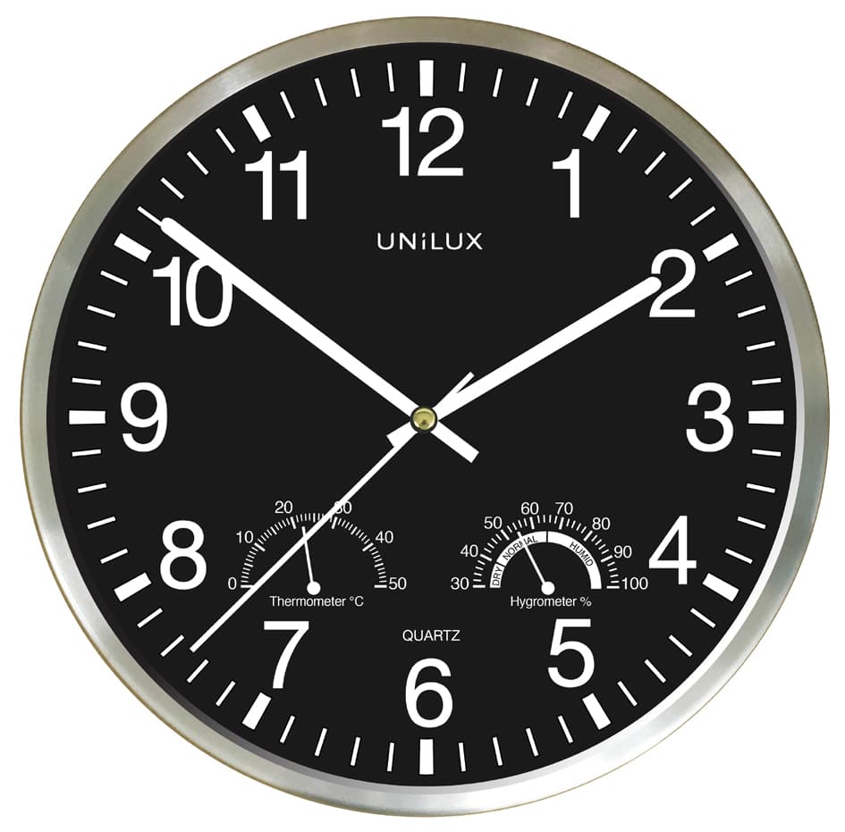Unilux Wanduhr Wetty, Durchmesser: 300 Mm, Schwarz