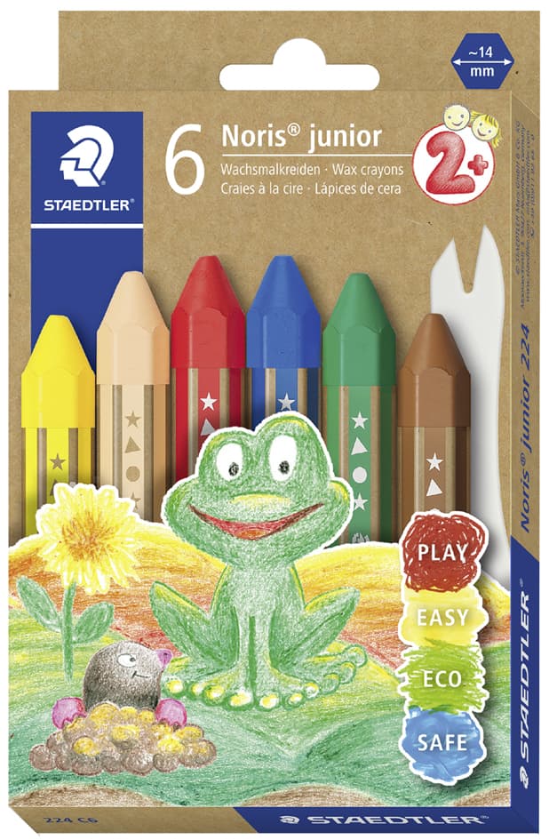 Staedtler Wachsmalkreide Noris Junior, 6er Kartonetui
