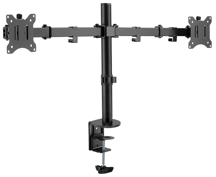 Logilink Doppel-Monitorhalterung, Armlänge: 390 Mm, Schwarz