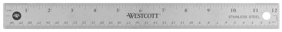 Westcott Metall-Lineal Mit Kork-Rückseite, Länge: 300 Mm