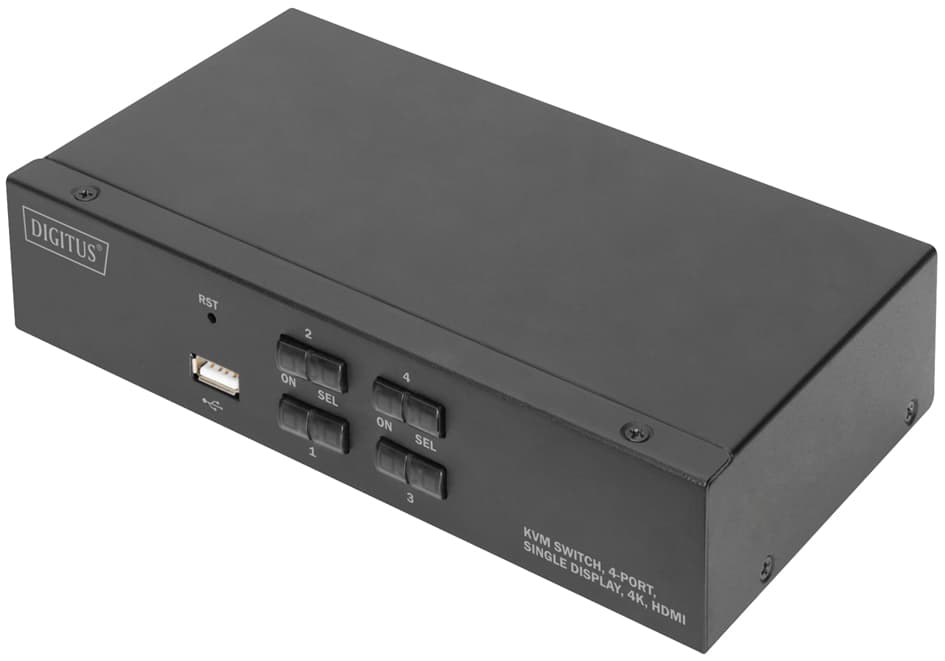 Digitus Kvm Switch, 4-Port, Single-Display, 4k, Hdmi
