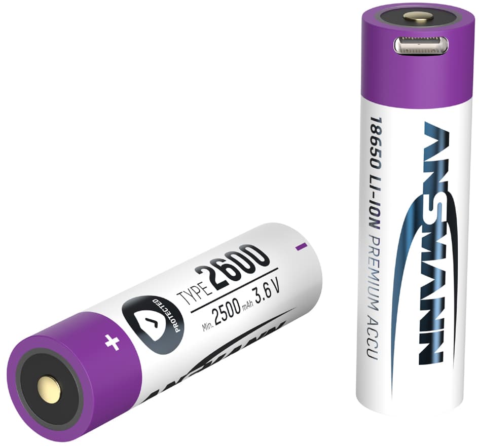 Ansmann Li-Ion Akku 18650 Mit Usb-C Kupplung, 2.600 Mah