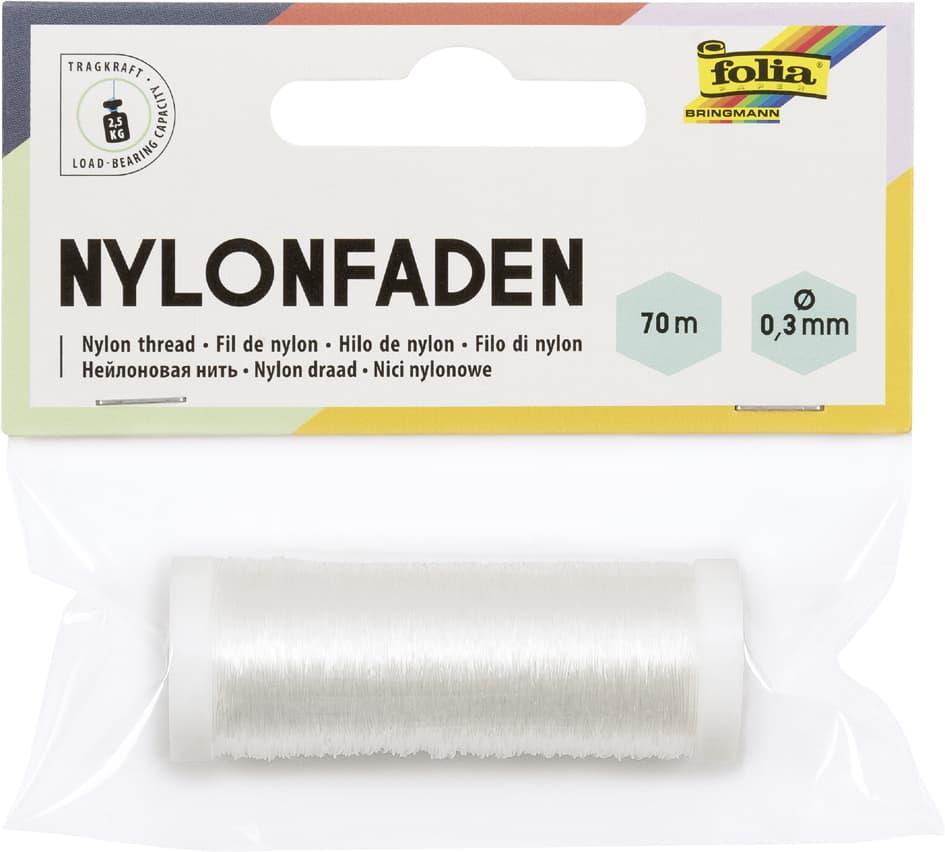 Folia Nylonfaden Auf Spule, 0,3 Mm X 70 M, Transparent