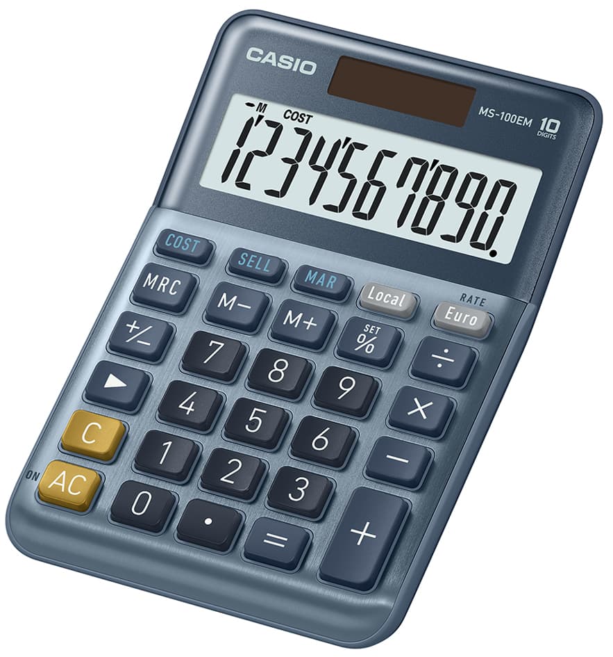 Casio Tischrechner Ms-100em, 10-Stellig, Silber