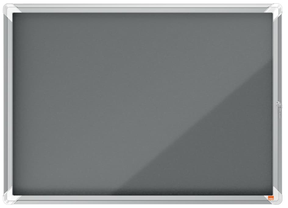 Nobo Schaukasten Premium Plus, Filz-Rückwand, 8 X A4, Grau