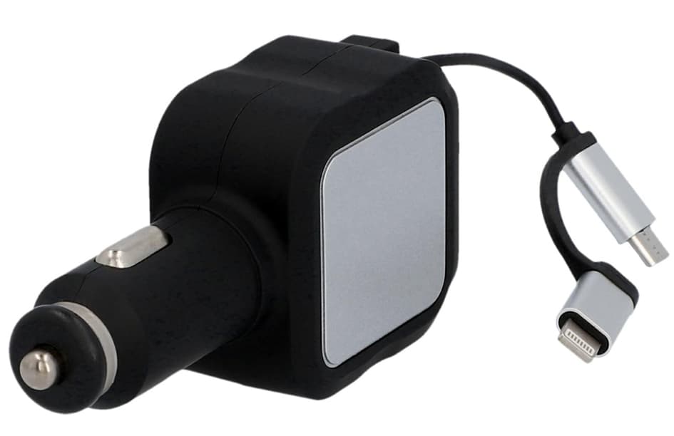 Cartrend Usb-Kfz-Multi-Ladestecker, 2-Fach, Schwarz